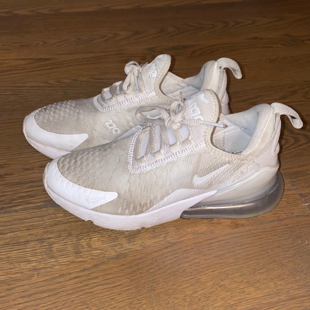 nike air max white! size five youth